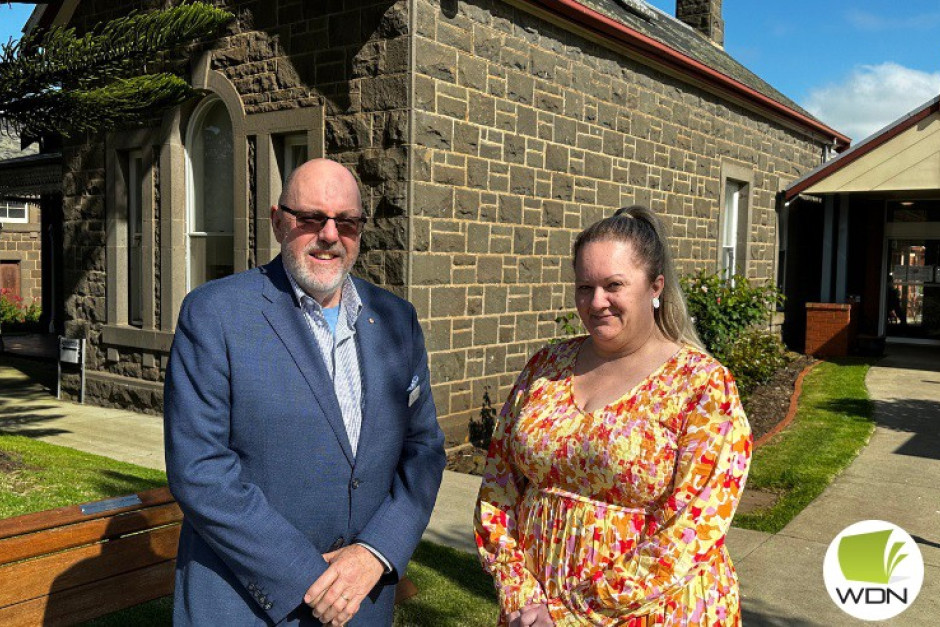 On board: Aberlea board chair Mick Murphy OAM and resident liaison officer Deb McAuliffe have persisted with fundraising efforts to purchase a new bus for Aberlea residents.