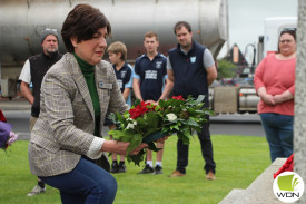 Corangamite Shire deputy mayor Geraldine Conheady laid a wreath in Terang. 