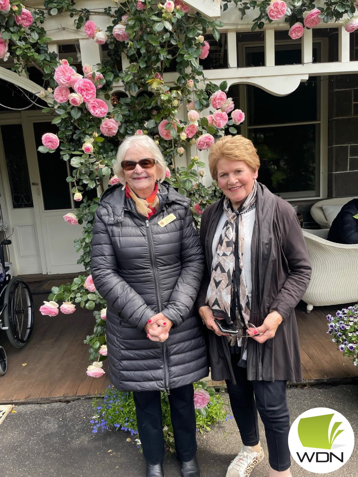 In the garden: Jeanette Eller and Bernadette McKinnon at Union Station.