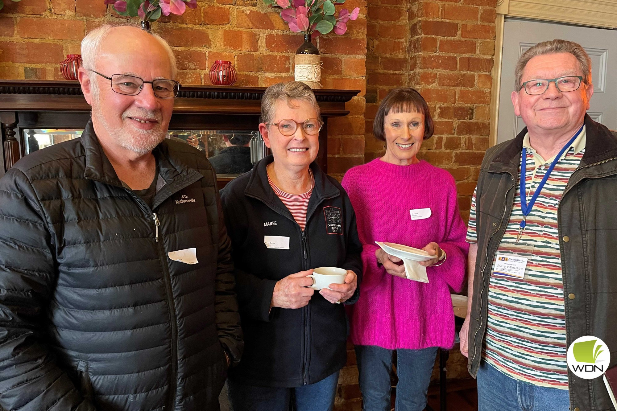 Recording history: Camperdown and District Historical Society (CDHS) vice present Bob Lambell (from left), CDHS secretary Maree Belyea, University of the Third Age (U3A) Corangamite president Eve Black and U3A secretary David Mernagh.