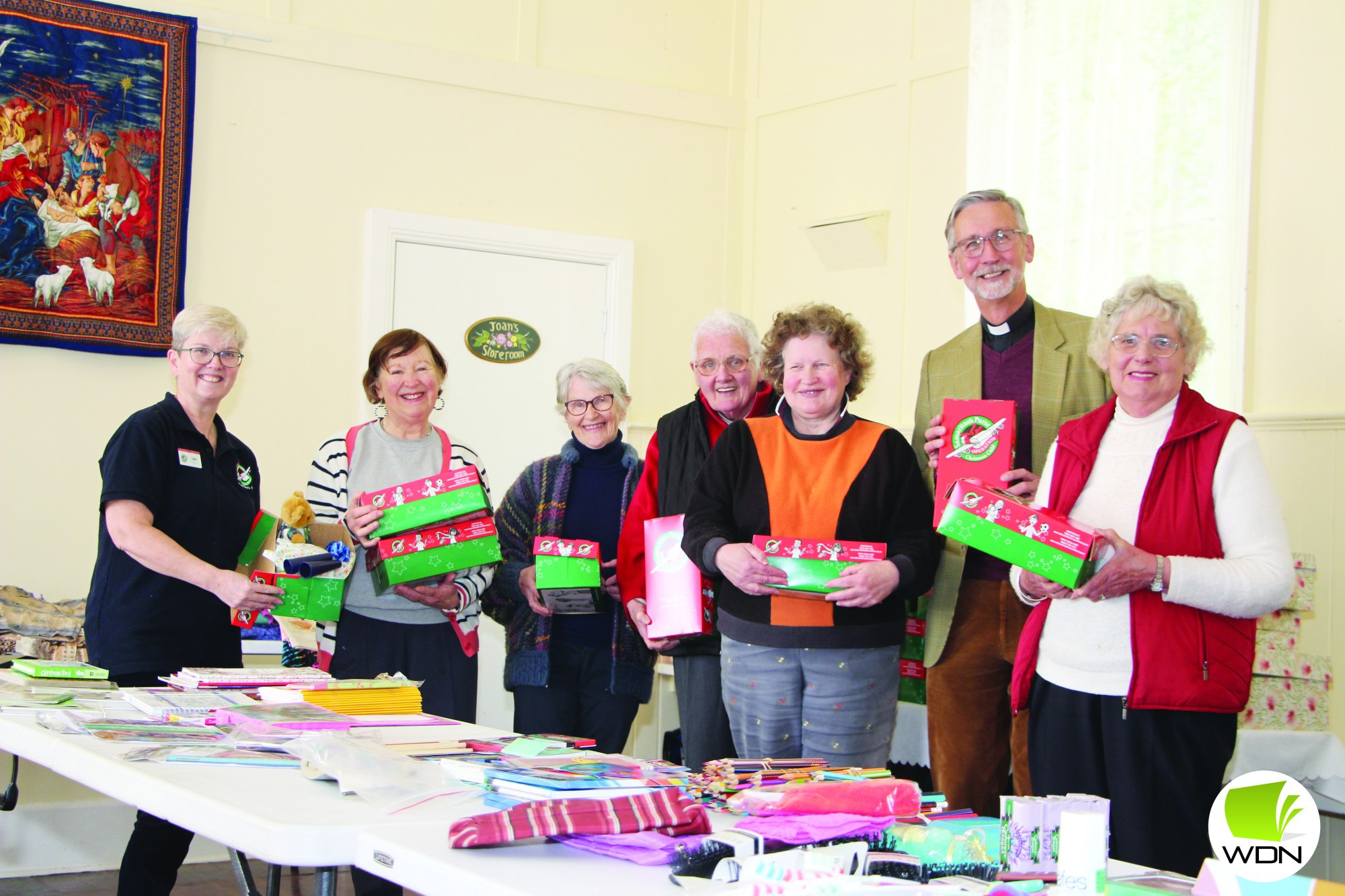 Operation Christmas Child: A cohort of volunteers at Terang’s All Saints Anglican Church packed shoeboxes full of goods on Sunday, ready to be shipped to those less fortunate this Christmas.