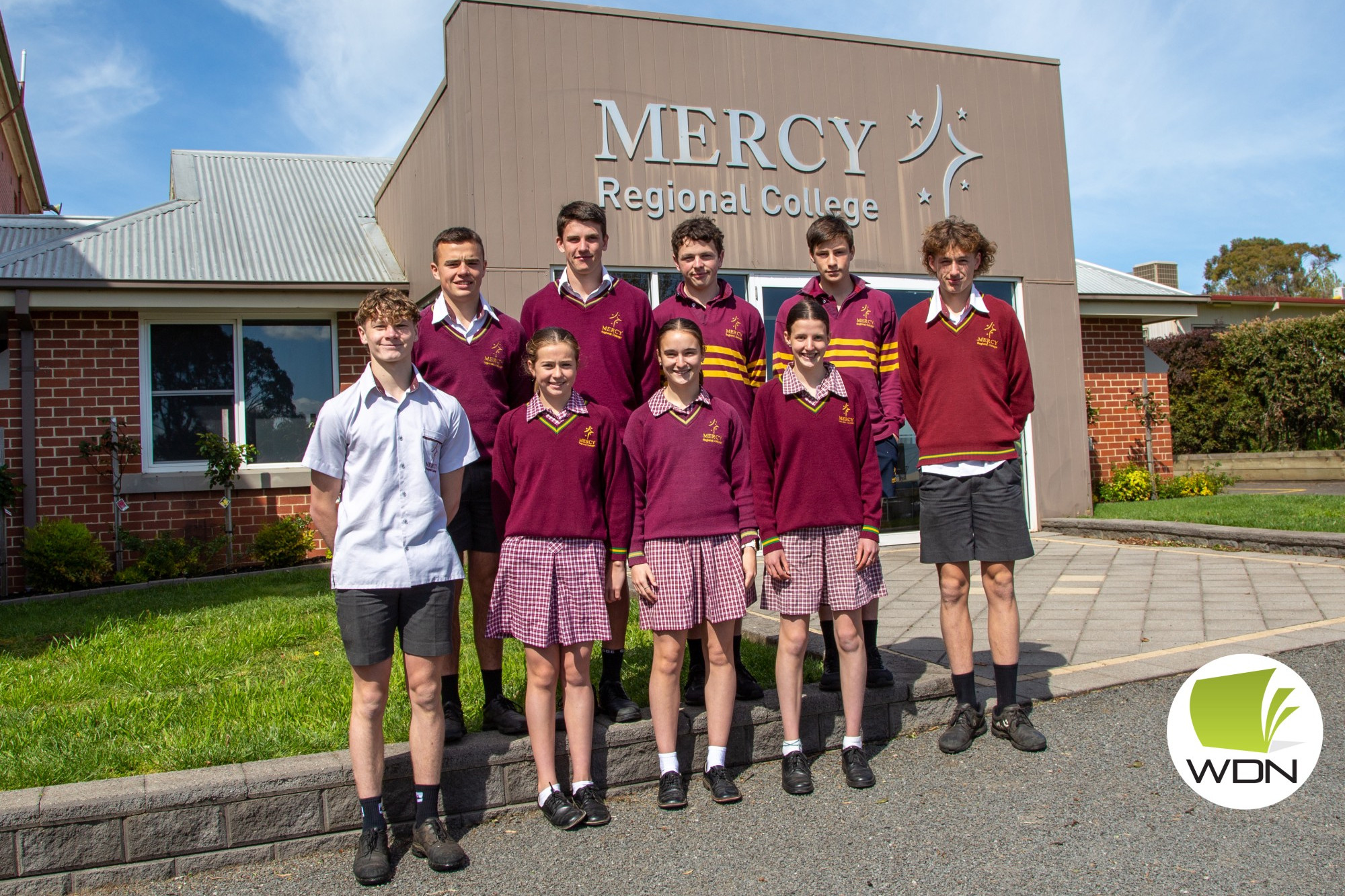 Success: MRC athletes, back row from left: Jonty Robertson, Myles Sinnott, Archie Taylor, Hamish Nolan and Ben McGlade. Front: Rhys Unwin, Piper Stephens, Ruby Darcy, Eva Cunningham. Absent: Safari McVilly and Gryff Dwyer.