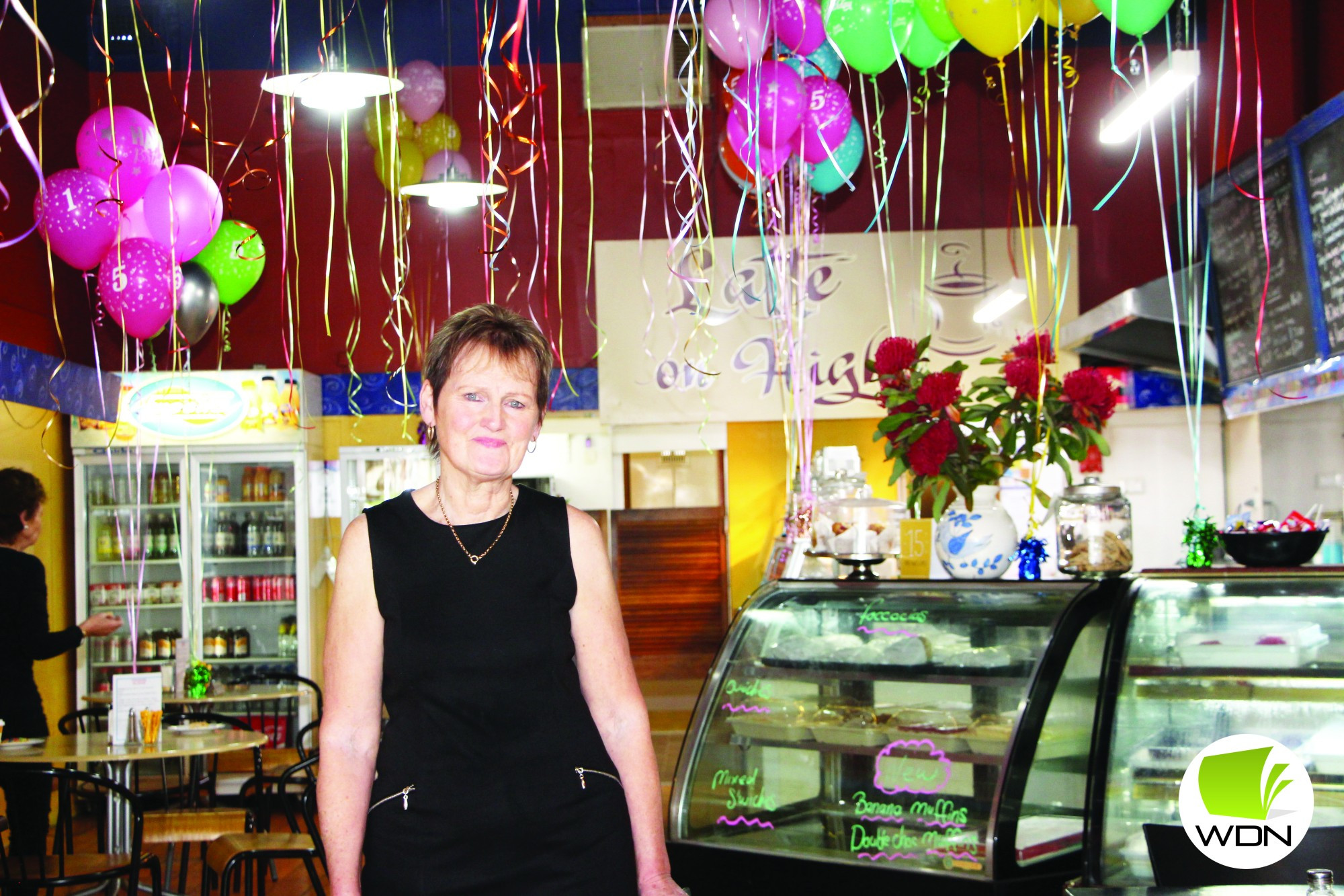 Happy birthday: Latté on High owner Bev Carroll celebrated 15 years in business last week.