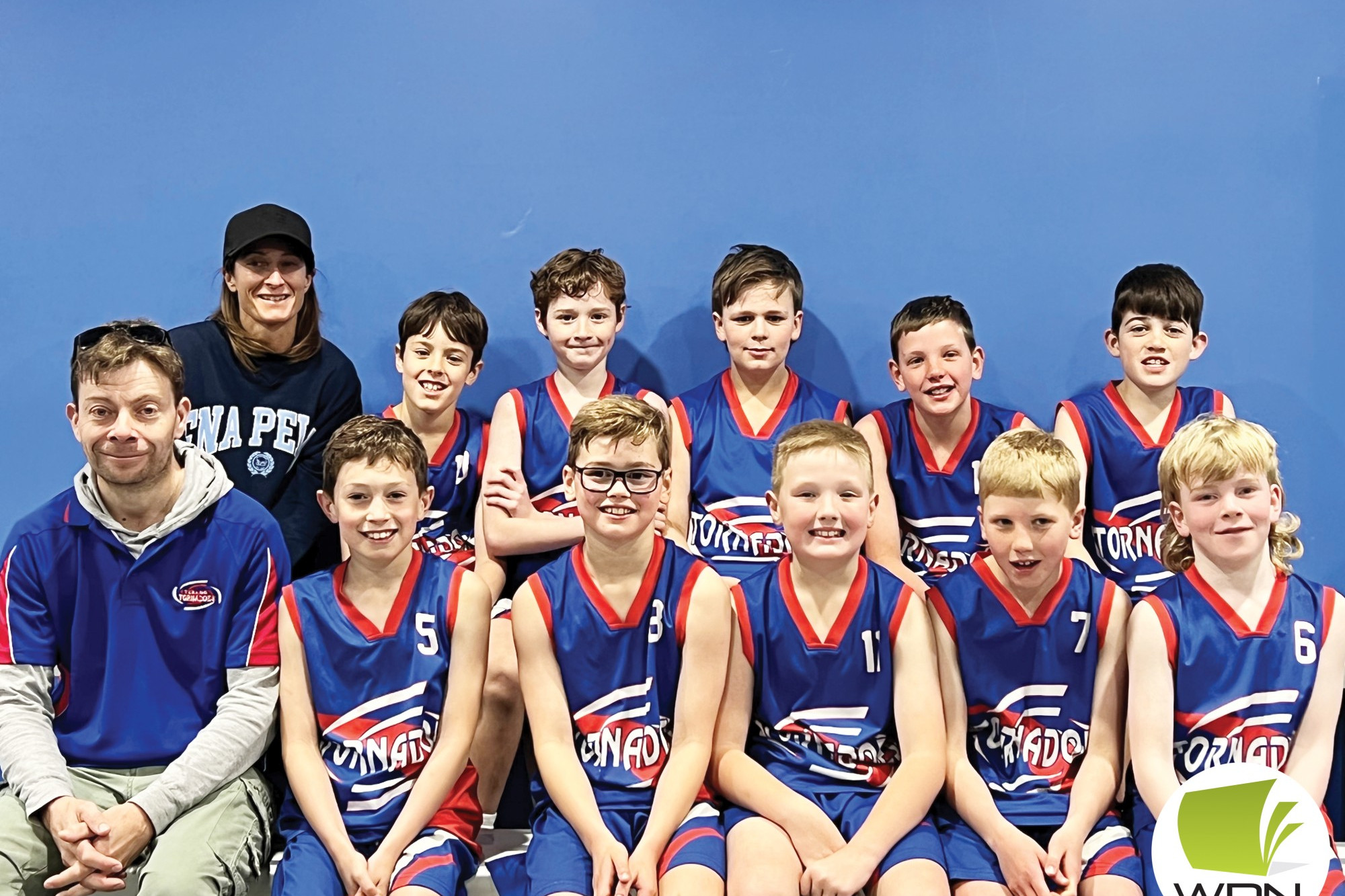 Under 12 boys with coach Chris Riches.
