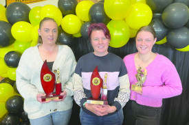 C Grade trophy winners: (L-R) Olivia Loader, Bianca Maher and Taliah Kelly.