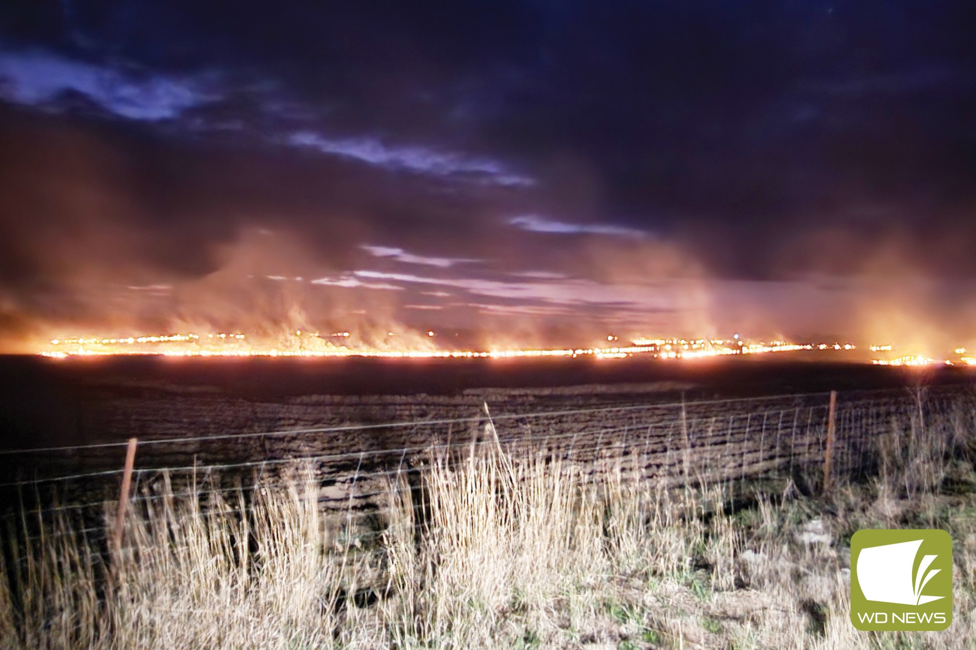 Northern lights: A burn-off on the outskirts of Skipton last Tuesday saw the sky light up with a smokey glow.