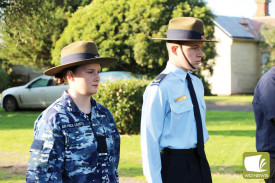 Never forgotten: Australian Air Force Cadets Megg and Thomas Delaney both spoke at the Anzac Day service in Noorat. 