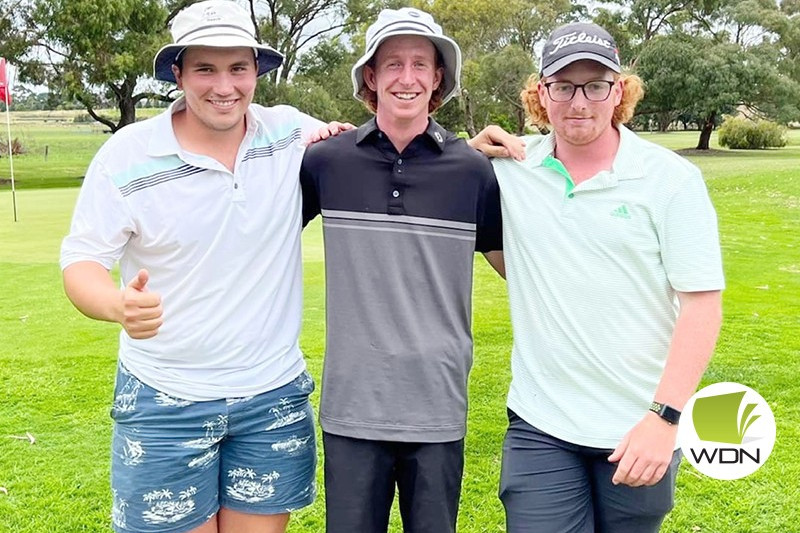 Jimmy Kenna three person ambrose handicap winners: Riley Scanlon, Fred Beasley, George Beasley.