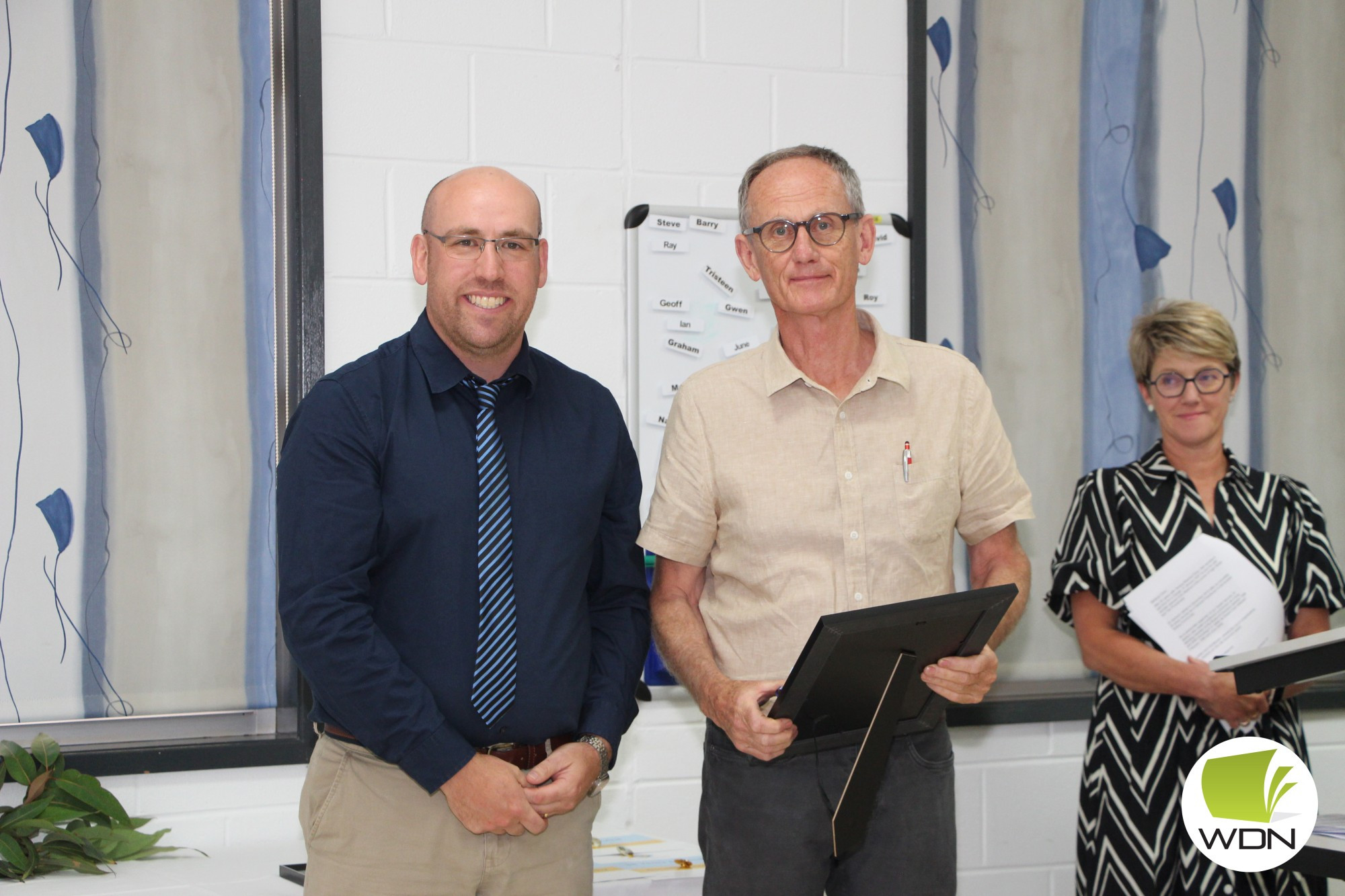 Congratulations: Terang and Mortlake Health Service board chair Ben Dennis presented Dr Neil Jackson with a Life Governor Award this week for his decades of service to the Terang and Mortlake community.