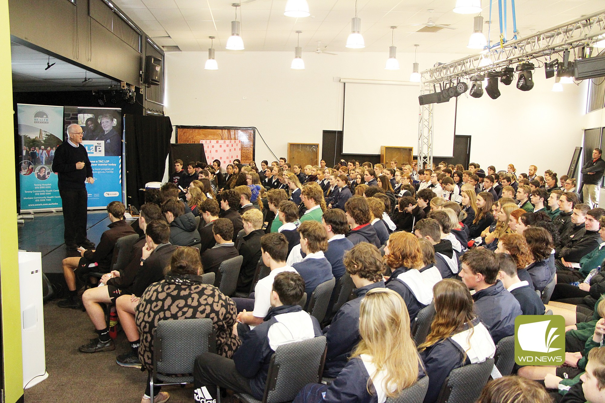 Please drive carefully: International speaker and author John Maher made a presentation to students from across the region this week, sharing the harrowing details of two car accidents – one, which almost claimed his life; another, which claimed the life of his 18-year-old daughter, Carmen.