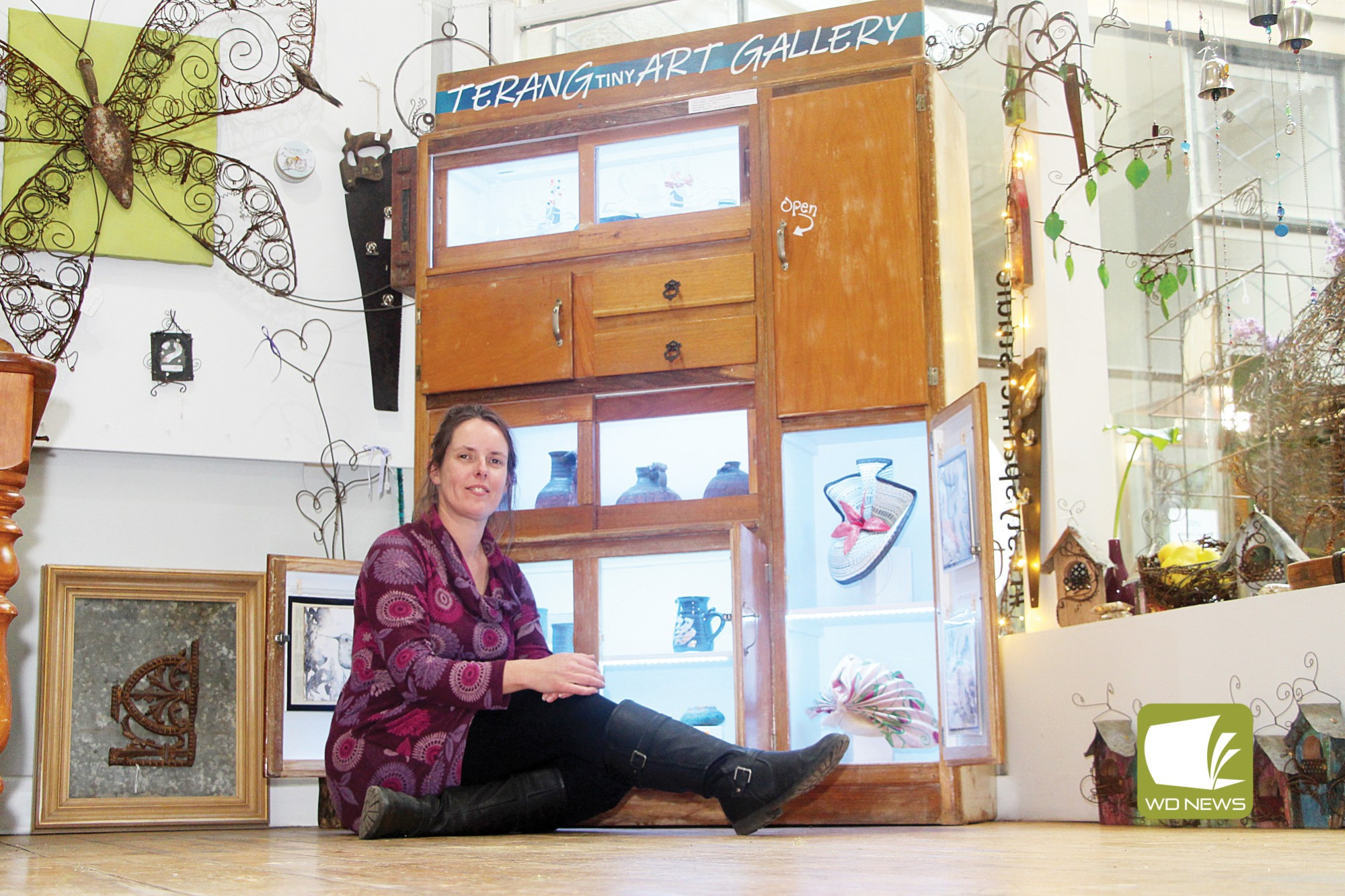 On display: Rusty Spanner Studio owner Chelsea Pope opens Terang’s first tiny art gallery displaying overlooked art from across the region.