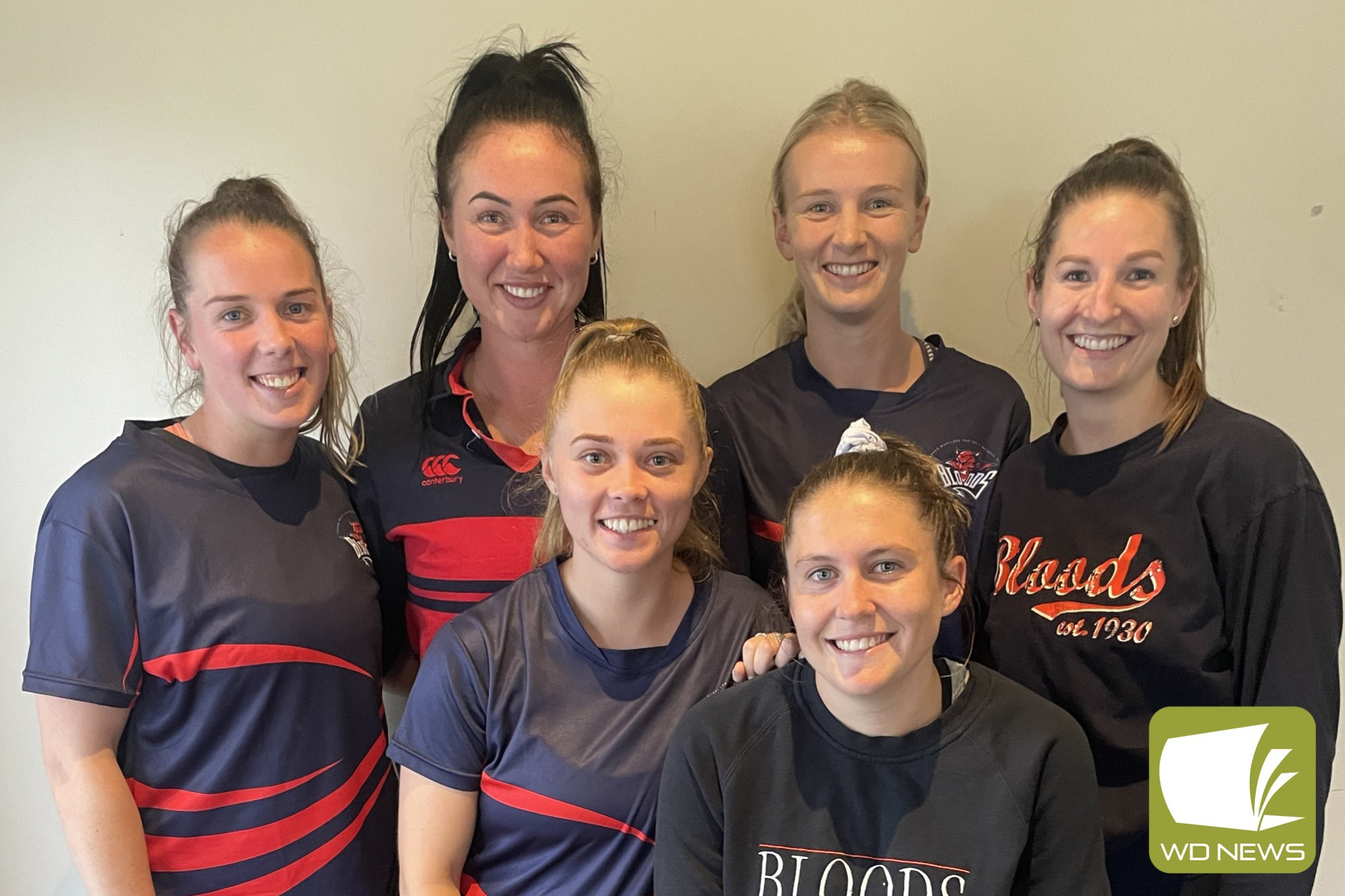 Looking to season 2023: Bloods netballers (back row from left) Jacqui Arundell, Eboni Knights, Emma Lucas and Jess Baxter. Front: Amy Conheady and Claudia Lee.