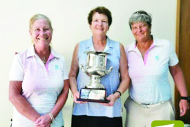 Cobden Cup winning team, Terang’s Karen Mather, Aileen Clarke and Cate Glennon. 