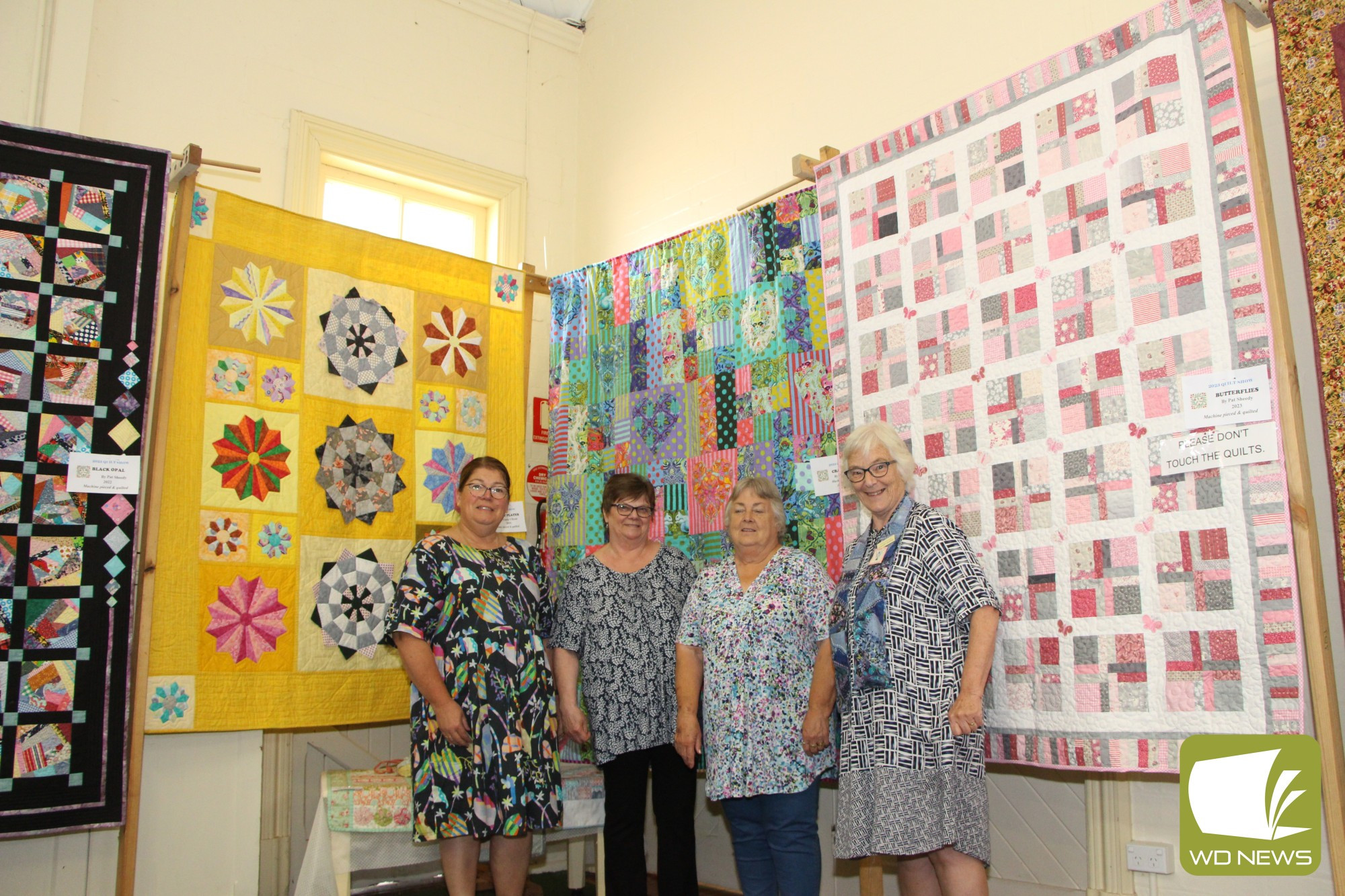 Roaring success: Terang Quilters Fellowship members Narelle Holliday, Betty Moulden, Beryl Clark and Margaret McIntosh were elated with the turnout over the weekend for the first Terang Quilt Show in over four years.