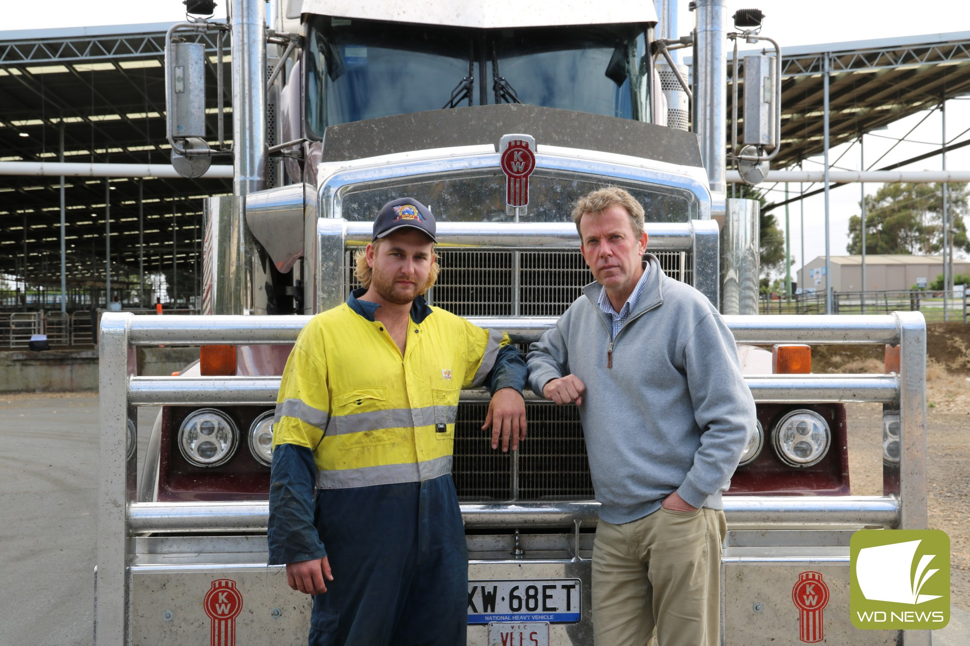 Boyles Transport truck driver Luke Pekin and Member for Wannon Dan Tehan