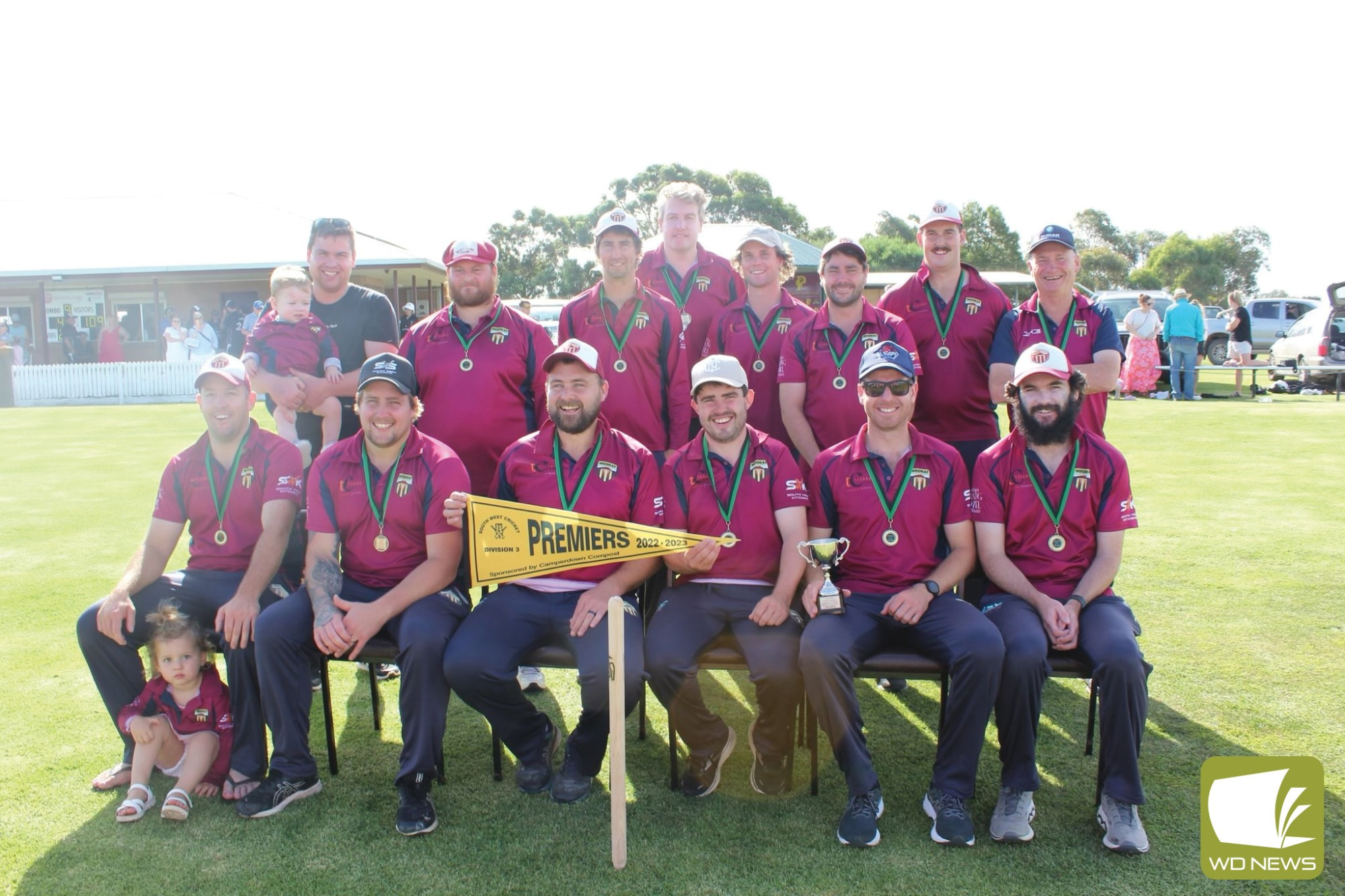 Noorat celebrates its division three premiership flag.