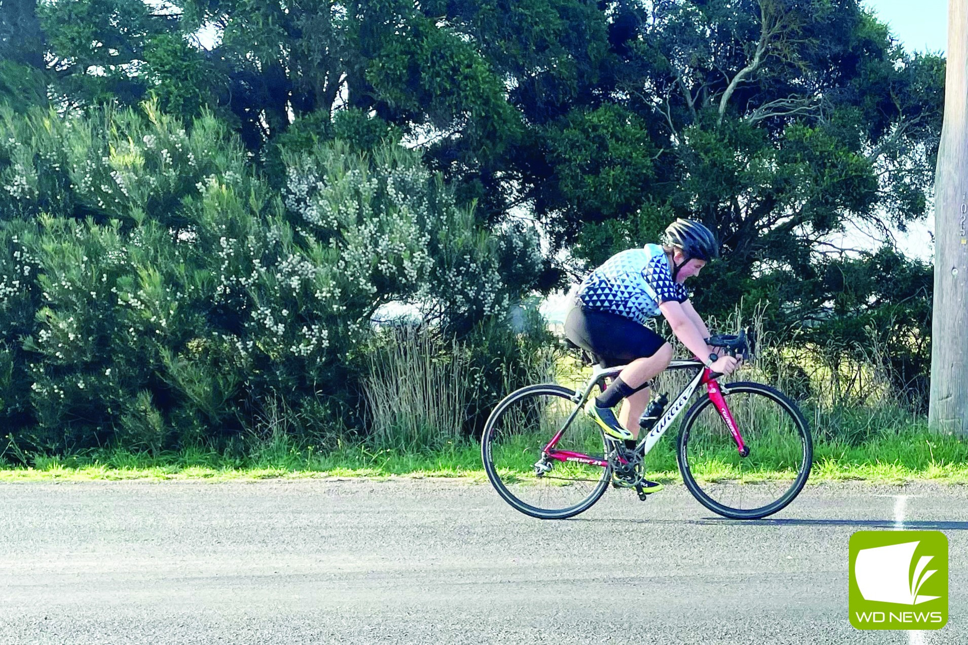 Josh approaches the finish line.