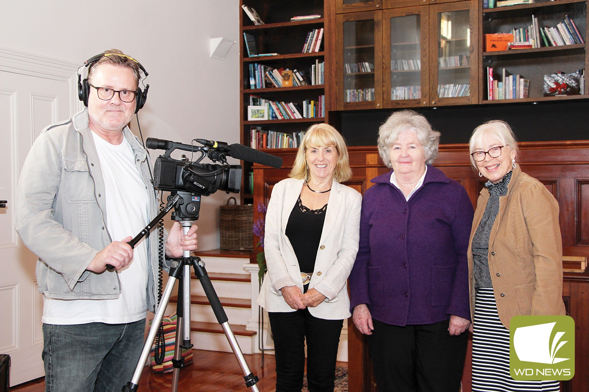 Chris Streitberger (from left), Rosie Knight, Penny Lourey and Christina Lee are among the local talent shooting a new film set to debut at the Warrnambool Storytelling Festival next month.