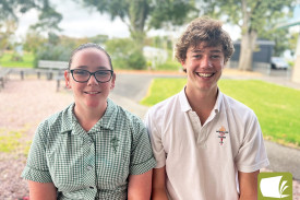 Mortlake College school captains Holly Hetherington and Mitchell Hughes. 