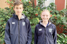 St Thomas’ Primary School captains Jake Arklay and Tiah Moloney. 