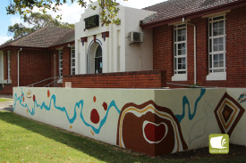 Work in progress: The mural, which is expected to be completed over the coming weeks, showcases some of the most prominent landscapes in the region.
