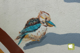 Wildlife: The mural features native wildlife. 