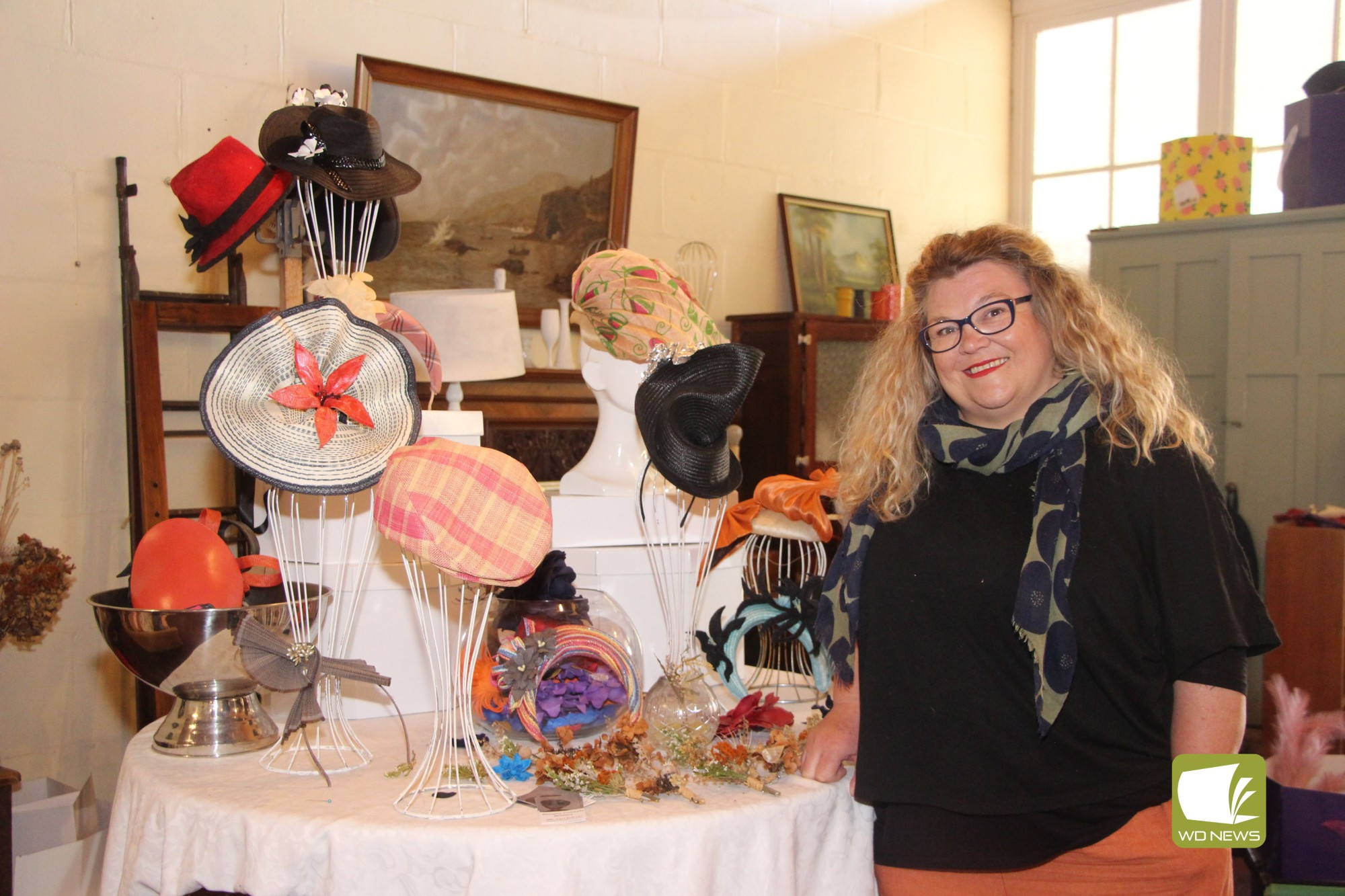 High fashion: Noorat’s Georgina Conheady has put her decades of millinery experience on display in her home town.