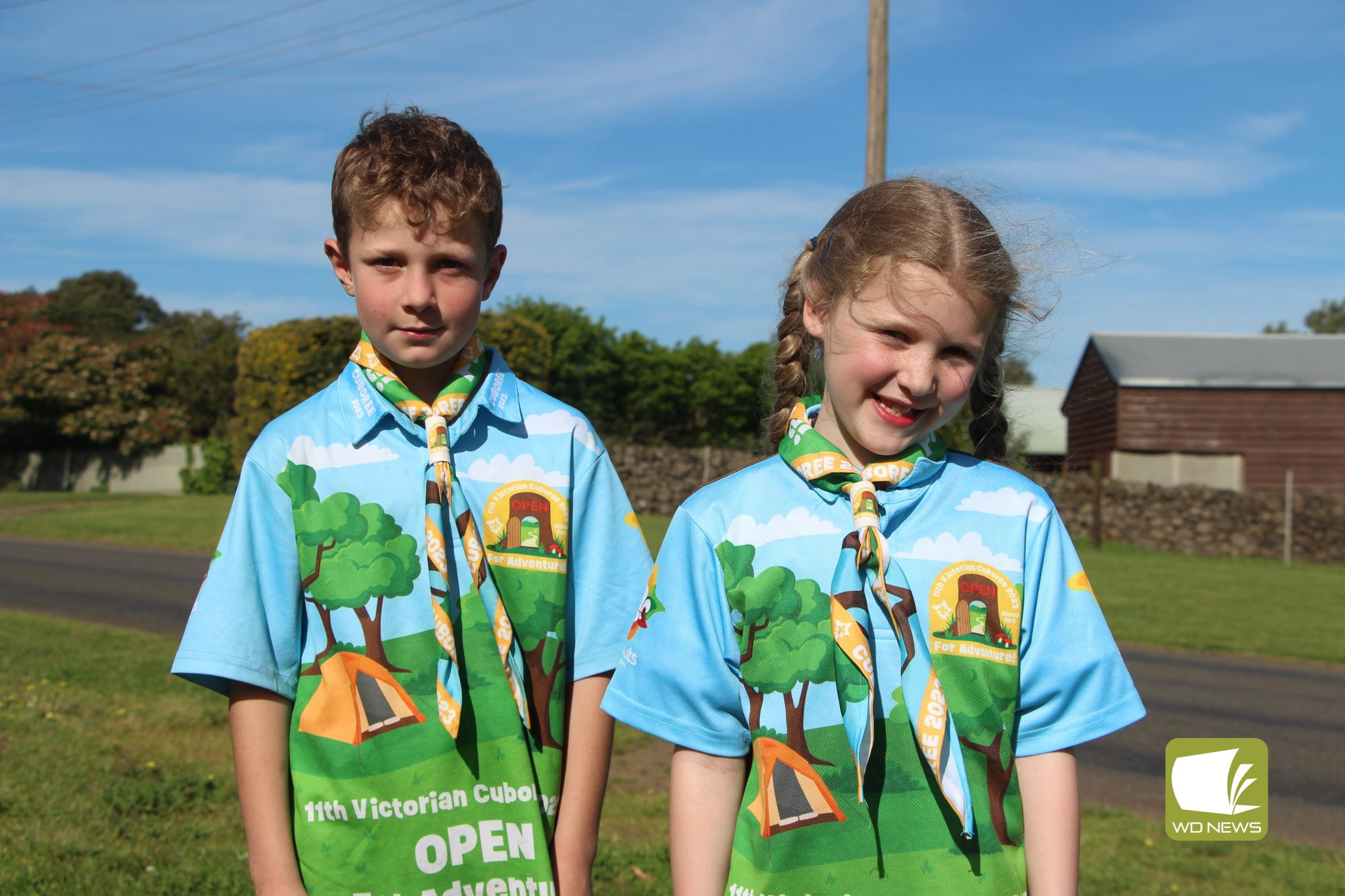 Open for adventure: William Rowe, 10, and Elouise Meeuwissen, 8, were among the local Cub Scouts to join more than 3500 fellow Cubs at the 11th Victorian Cuboree recently.