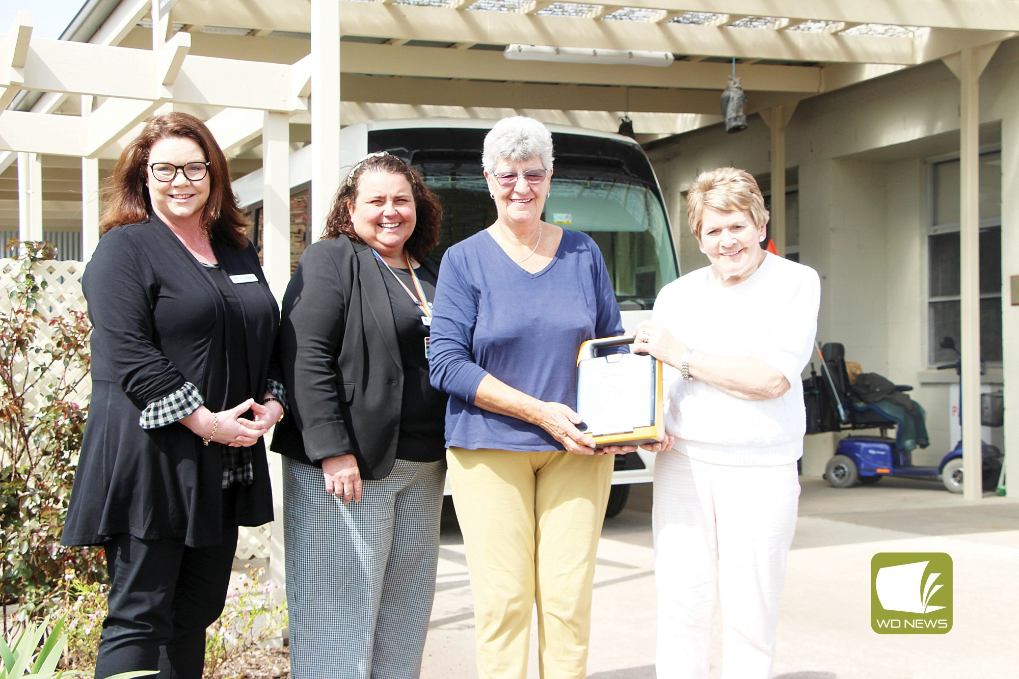 Heart smart: Terang and Mortlake Health Service director of community health Jane Bourman and health promotion officer Tanya Glossop were thankful to receive funding from Ladies Auxiliary members Nola Davey and Bernadette McKinnon to fund a new defibrillator.