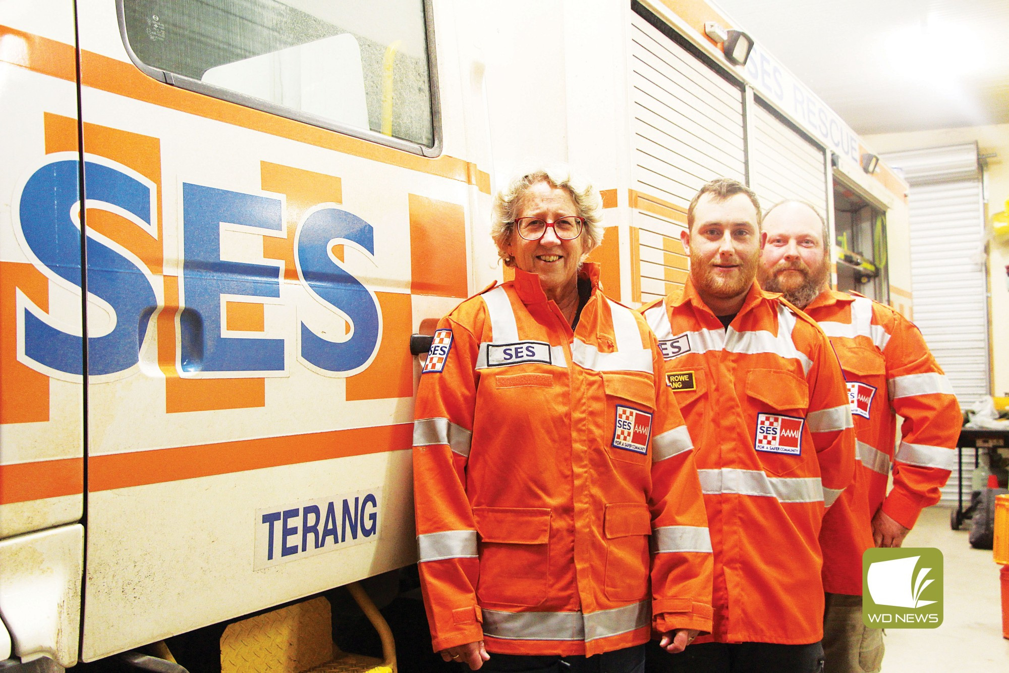 Want to join them?: Elizabeth English, Jamie Rowe and Danny Rollo faced almost one third of their annual callouts over just a few hours when a storm hit earlier this month.