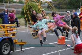 Jack Robertson from Cobden enjoys the merry-go-round. 