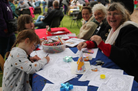 Craft activities kept kids entertained. 