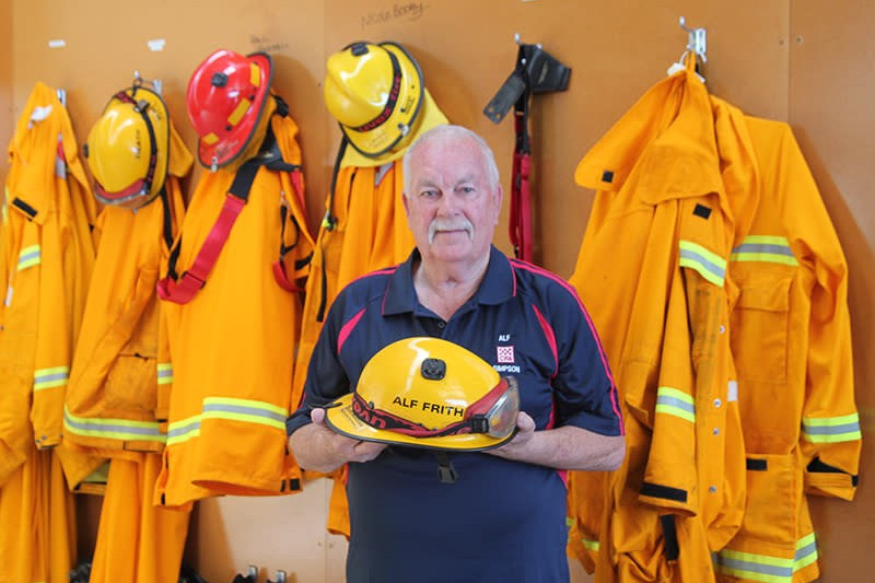 Long-term supporter: Simpson CFA’s Alf Frith has announced he will retire from life as an operational CFA member, but will still continue working with the brigade behind the scenes.