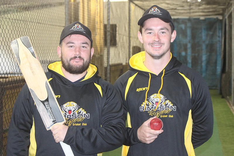 English imports Craig Brown (left) and Ellis Mort are hoping to help Simpson remain in South West Cricket’s division one competition beyond this season.