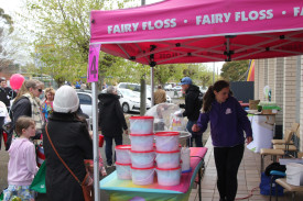 The fairy floss stand was popular with the young and old. 