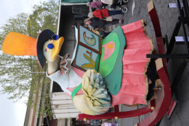 The Cobden Pioneer Dairy Park’s ‘Moother Goose’ was presented the most unusual float award in the annual parade. 