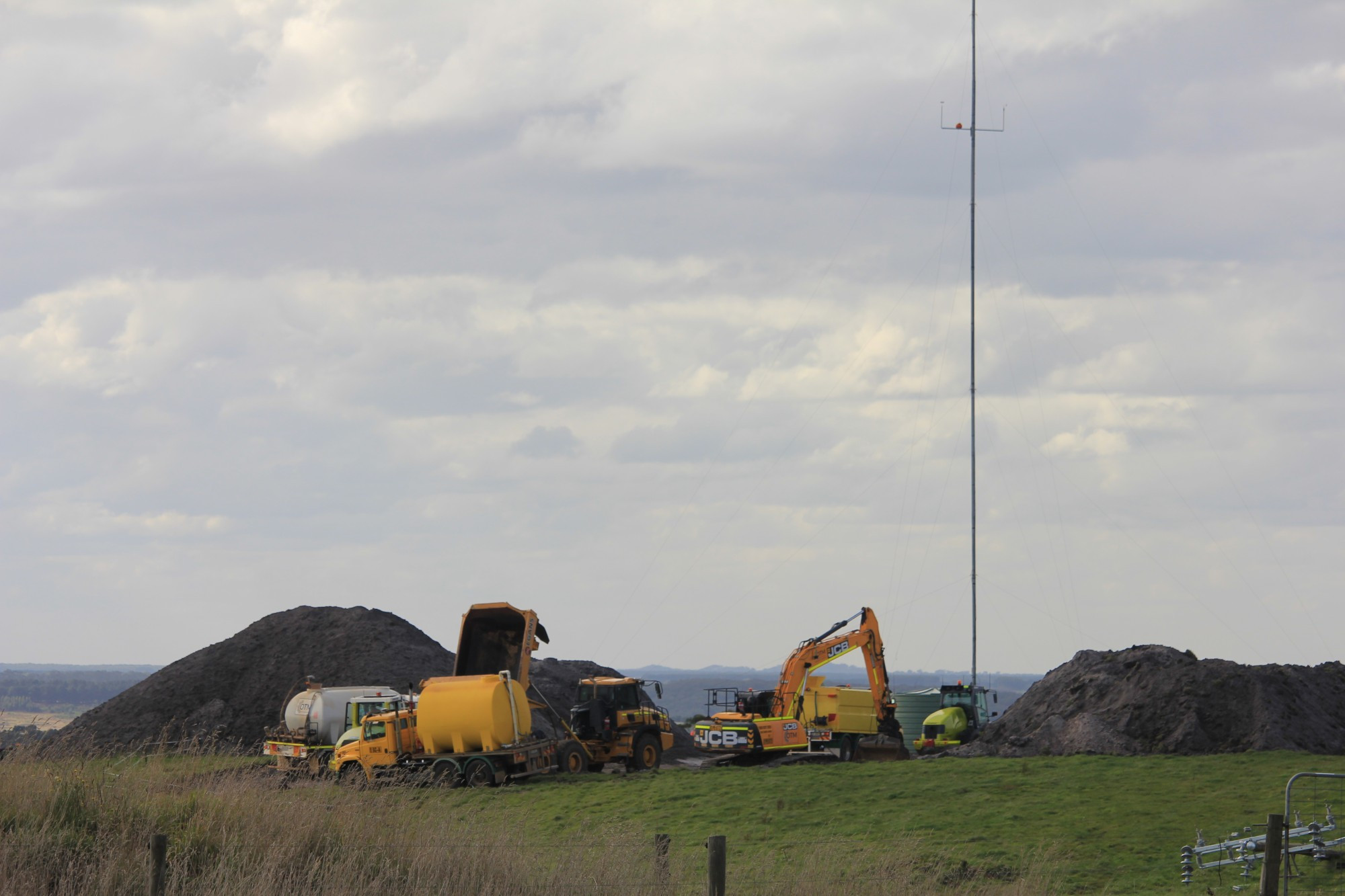 Works carry on: Contractors are on site at the Ferguson West wind farm, with the towers expected to be finished this year.