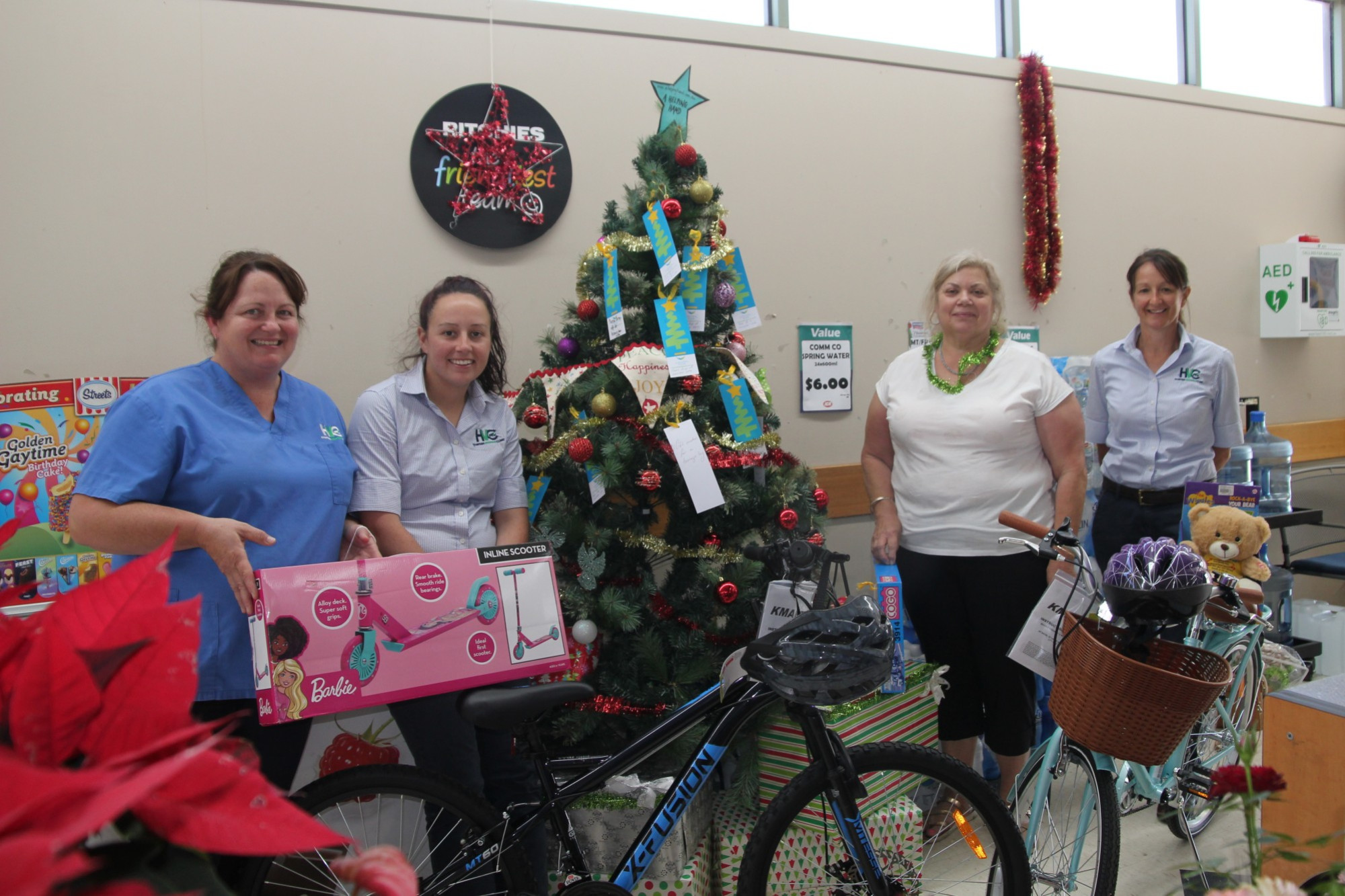 Important initiative: Bikes, dolls and toys of all descriptions have poured in for a Christmas wish tree initiative in Cobden.