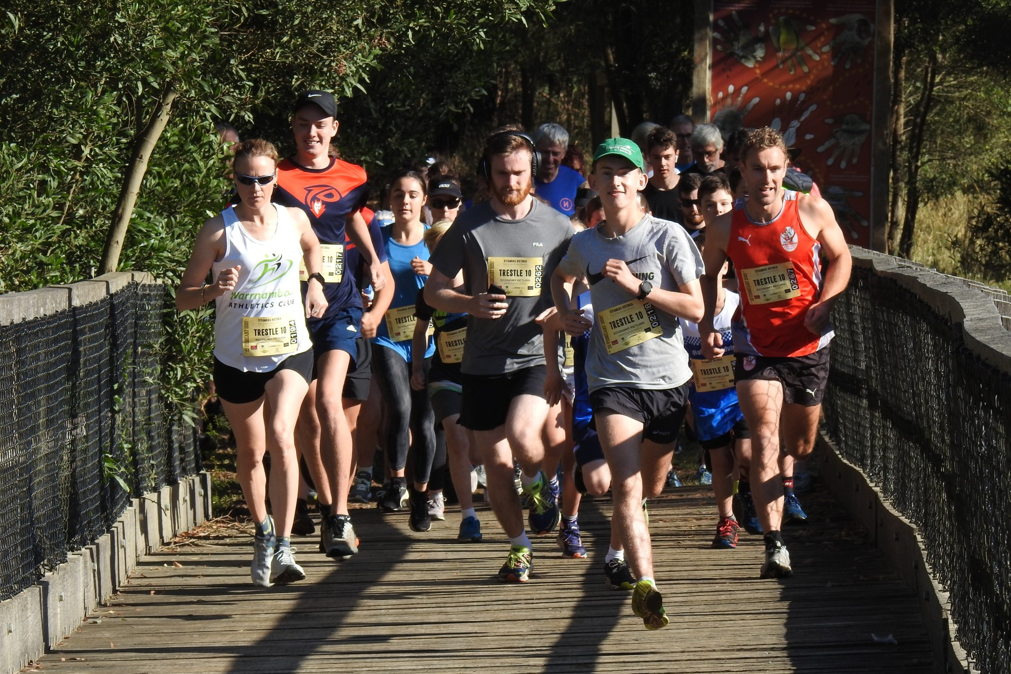 Keeping active: Hundreds of runners and walkers took to the Camperdown-Timboon Rail Trail for the annual Trestle 10 event.