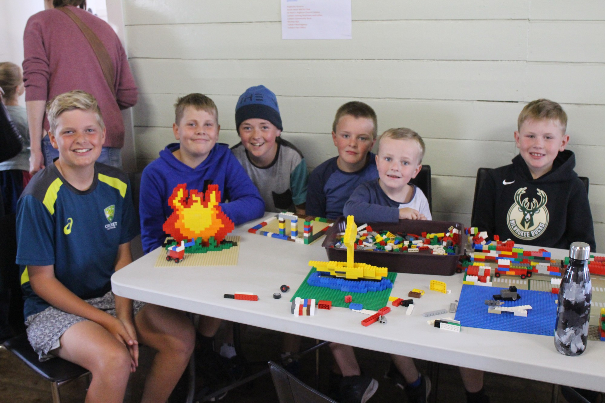 Creative: A group of LEGO lovers show off the creations they constructed at Monday’s Afternoon for LEGO Lovers event held by the Cobden Rotary Club.