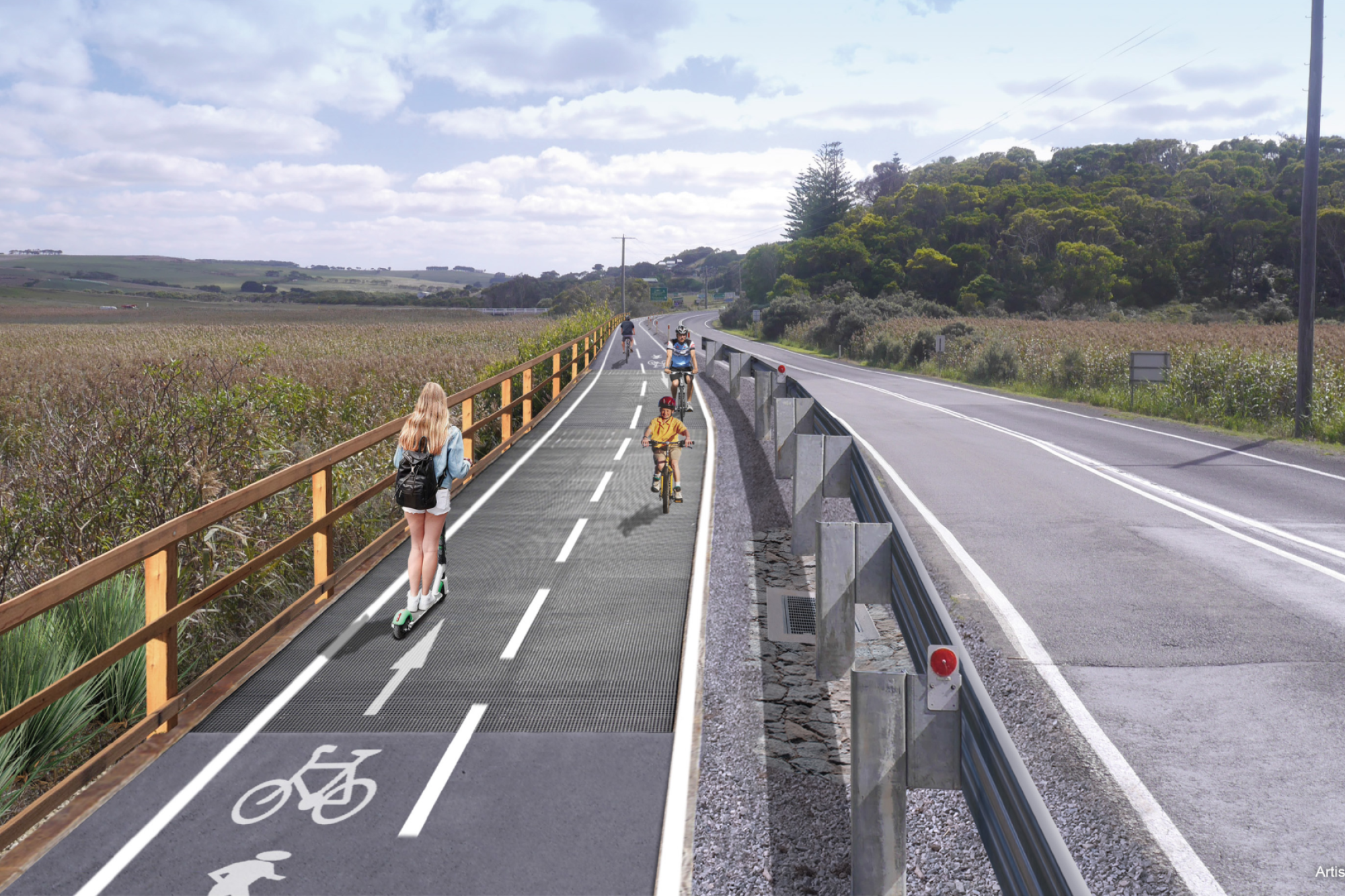 Have your say: An artist’s impression on what the 12 Apostles Trail could look like on the Port Campbell section has been released. Locals are being urged to have their say on the designs.