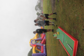 A mini-golf course was a popular attraction with kids.