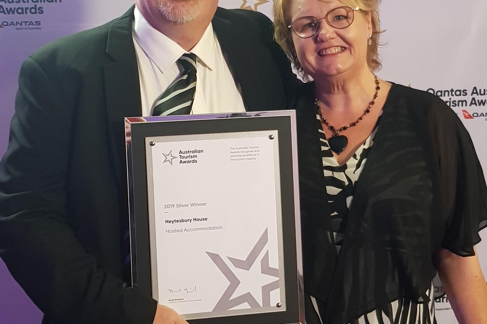 Smiles all round: Cobden’s Heytesbury House owners Andrew and Kathryn Stubbings celebrated national recognition earlier this month.