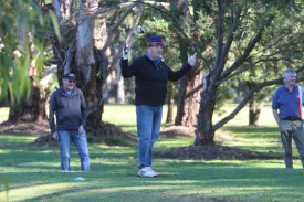 Trevor Gardner was pleased with his tee shot on the eighth hole. 