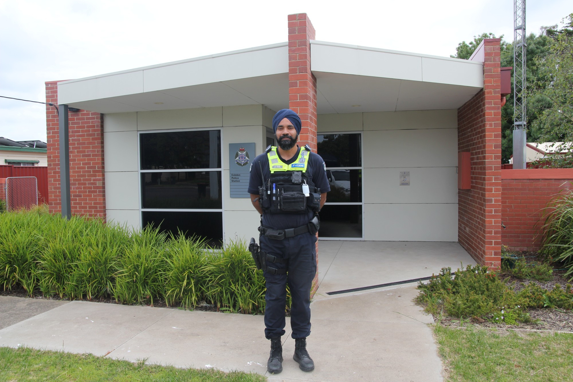 Welcome: Gagan Singh joined the Cobden Police station last month and is looking forward to meeting residents.