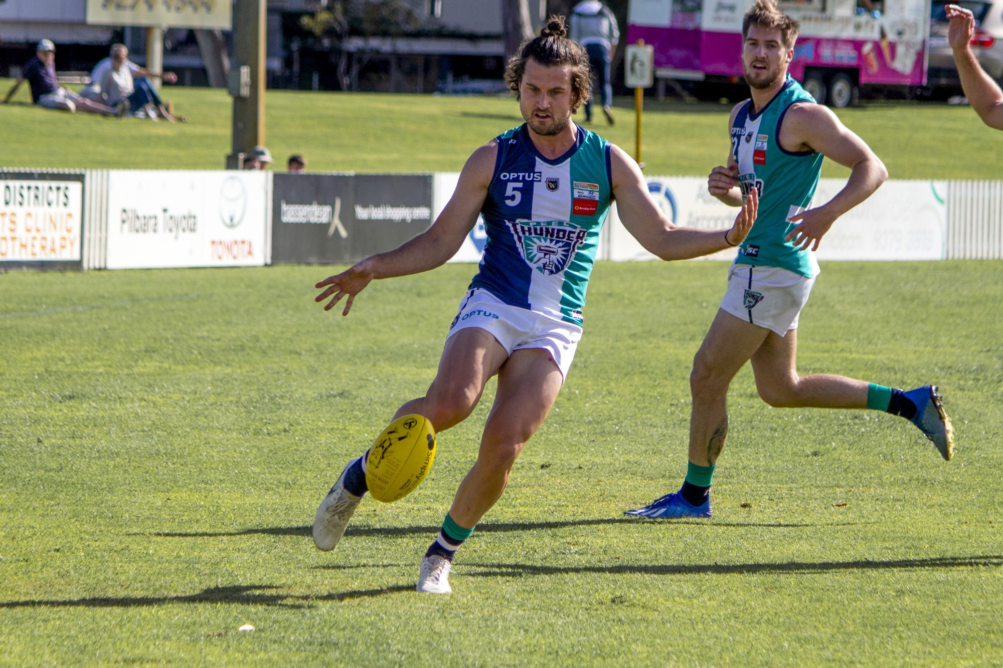 Cobden export Jackson Merrett was rewarded for a strong season at WAFL level when he was named the Tuckey Medallist as Peel Thunder’s best and fairest last Friday night. Picture supplied by Peel Thunder Football Club