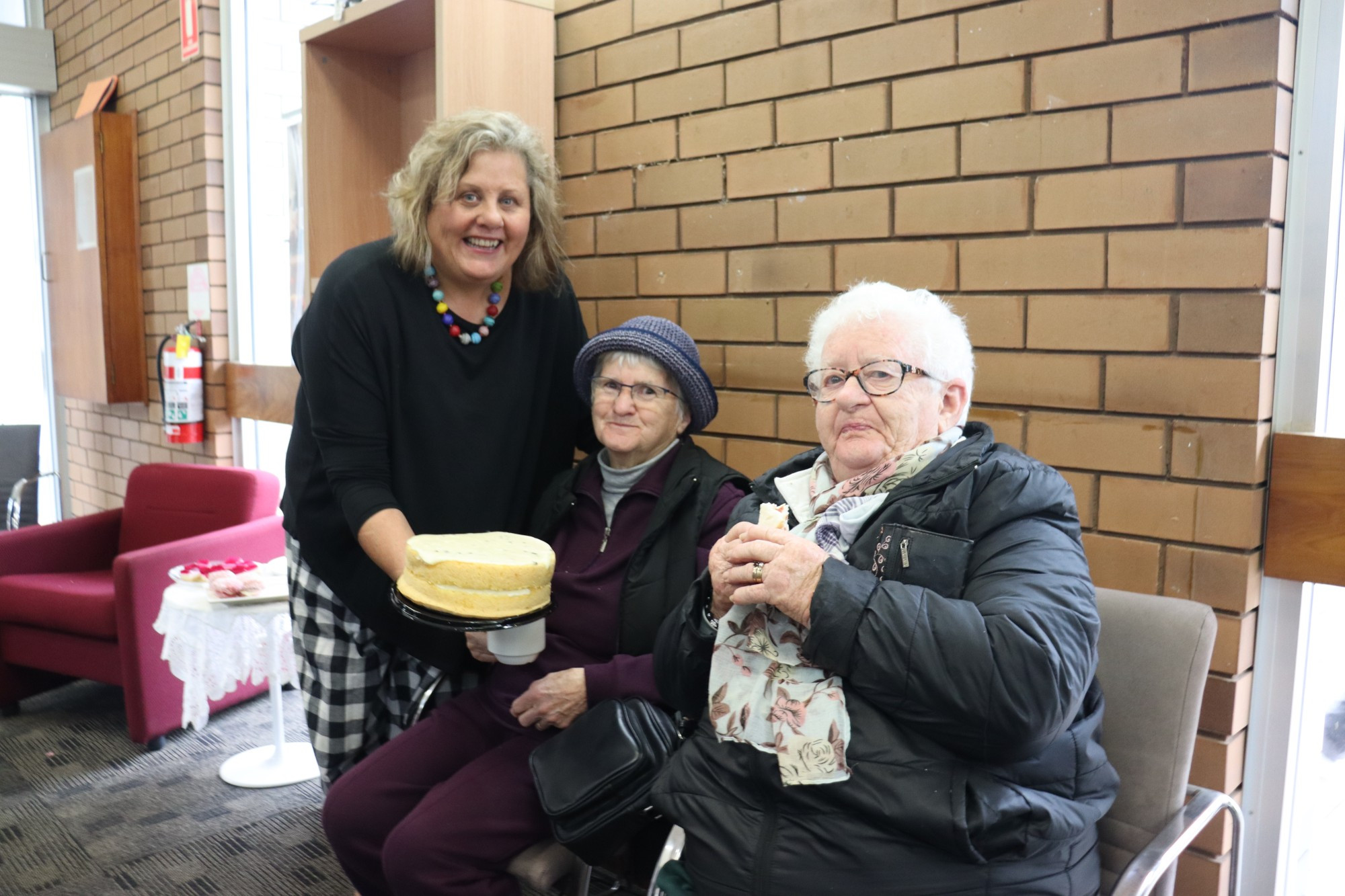 Morning tea: There was smiles and chatter all round at the Cobden NAB Biggest Morning Tea event last week.