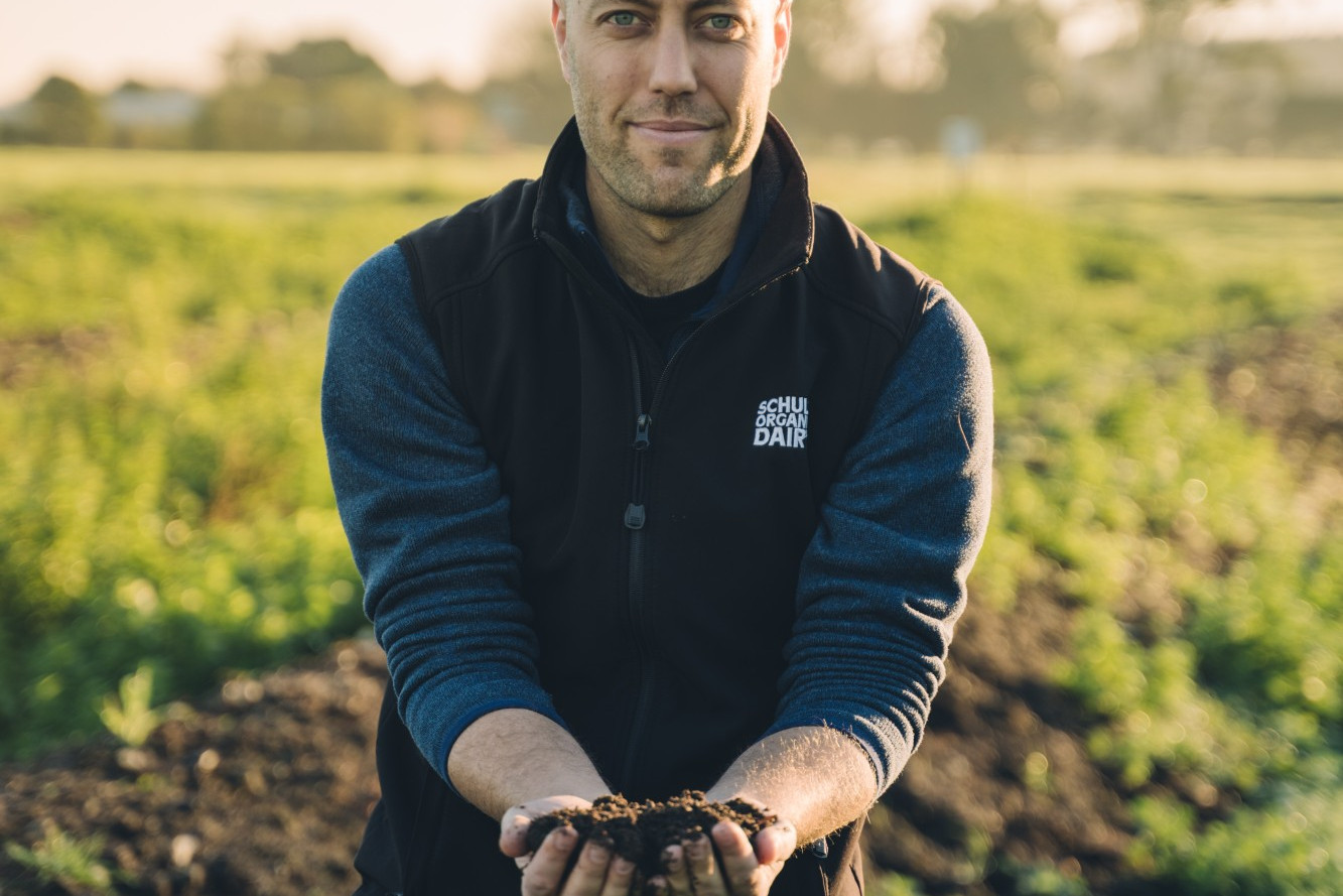 Congratulations: Schulz Organic Dairy owner Simon Schulz is celebrating success at the delicious. Harvey Norman Produce Awards.