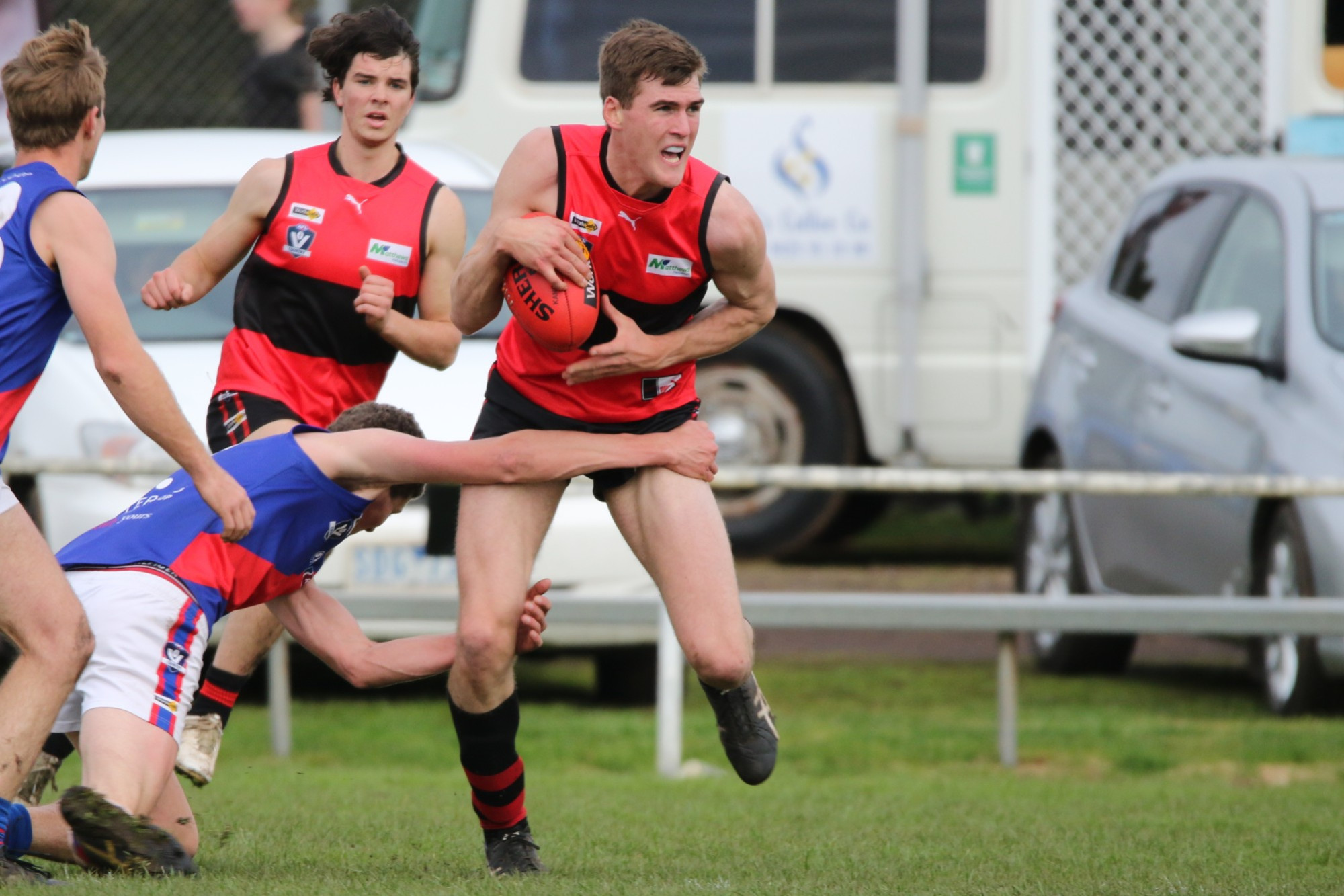 Top season: Cobden ruckman Mark Marriott impressed in his first season at the club, taking out the Barry English award as voted by his peers.