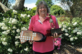 Dual winner: Janine Stevens took out the Grayland/Green Trophy for the best nett championships score as well as the medal of medallists title. 